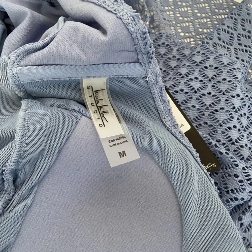 Nicole Miller Crochet Swimdress One Piece (M) NWT - Picture 9 of 12